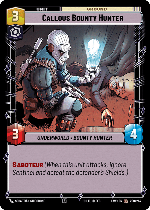 Callous Bounty Hunter (LAW) Common Fantasy Flight Games Standard Non-Foil