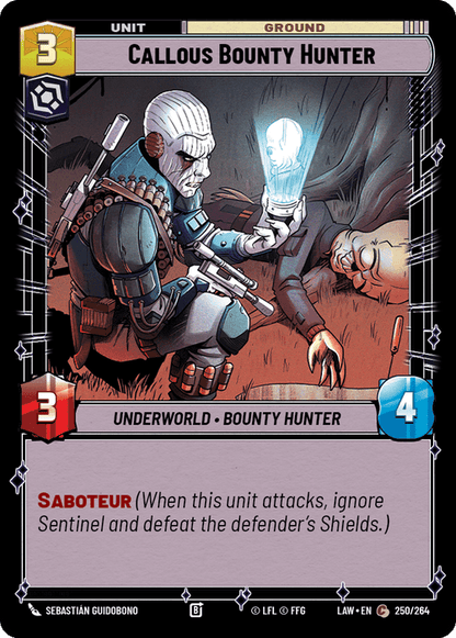 Callous Bounty Hunter (LAW) Common Fantasy Flight Games Standard Non-Foil