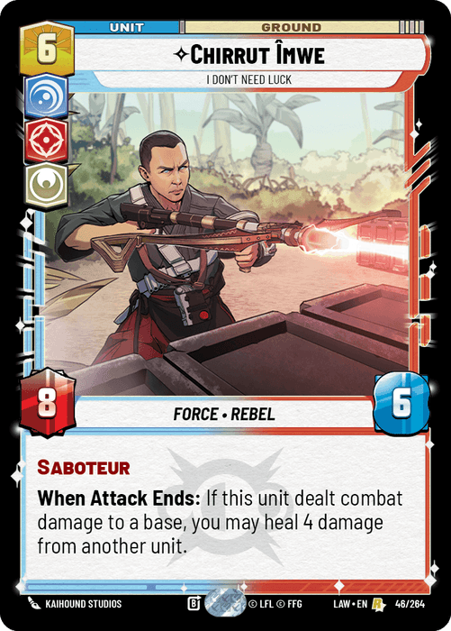 Chirrut Îmwe - I Don't Need Luck (LAW) Rare Fantasy Flight Games Standard Non-Foil