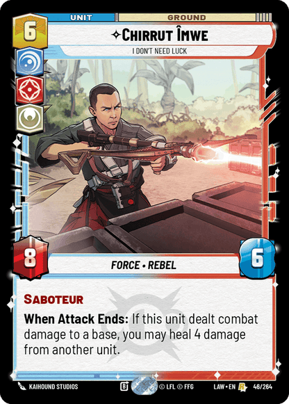 Chirrut Îmwe - I Don't Need Luck (LAW) Rare Fantasy Flight Games Standard Non-Foil