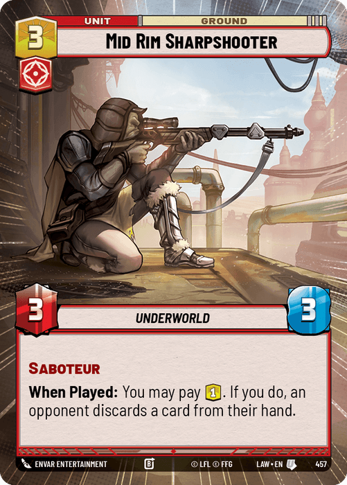Mid Rim Sharpshooter (LAW) Uncommon Fantasy Flight Games Hyperspace Non-Foil