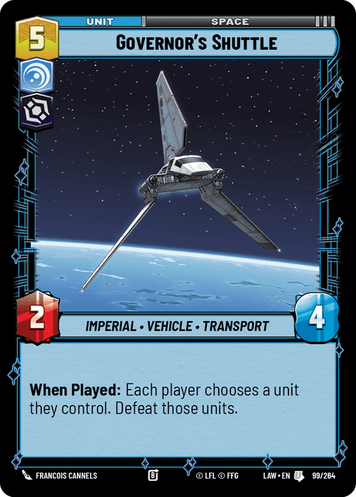 Governor's Shuttle (LAW) Uncommon Fantasy Flight Games Standard Non-Foil