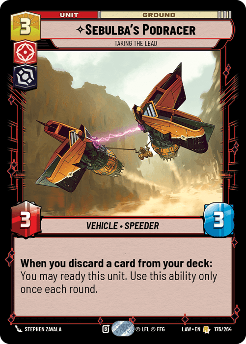 Sebulba's Podracer - Taking the Lead (LAW) Rare Fantasy Flight Games Standard Non-Foil