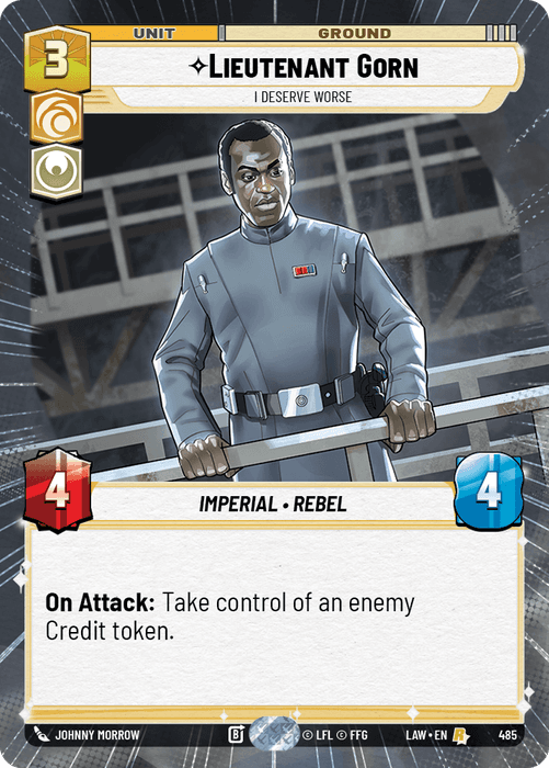 Lieutenant Gorn - I Deserve Worse (LAW) Rare Fantasy Flight Games Hyperspace Non-Foil