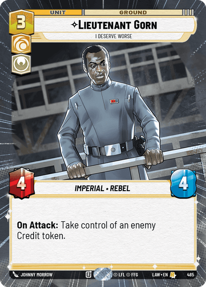 Lieutenant Gorn - I Deserve Worse (LAW) Rare Fantasy Flight Games Hyperspace Non-Foil