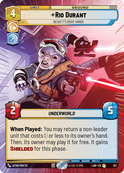 Rio Durant - Beckett's Right Hands (LAW) Rare Fantasy Flight Games Hyperspace Non-Foil