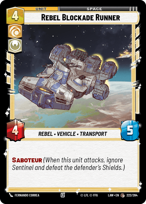 Rebel Blockade Runner (LAW) Common Fantasy Flight Games Standard Non-Foil