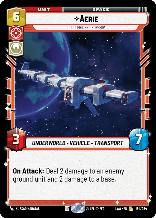 Aerie - Cloud-Rider Dropship (LAW) Rare Fantasy Flight Games Standard Non-Foil