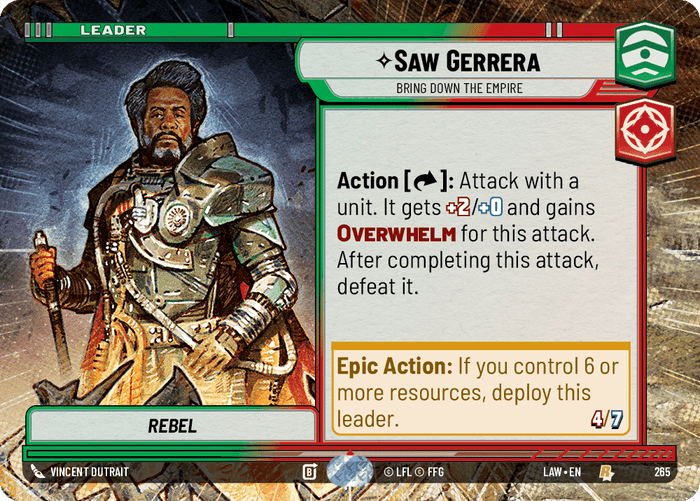 Saw Gerrera - Bring Down the Empire (LAW) Rare Fantasy Flight Games Hyperspace Non-Foil