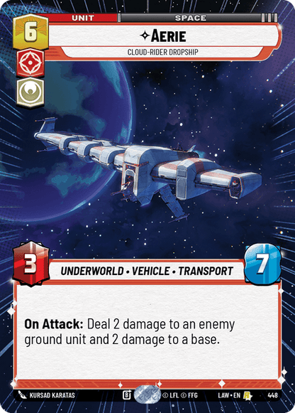 Aerie - Cloud-Rider Dropship (LAW) Rare Fantasy Flight Games Hyperspace Non-Foil