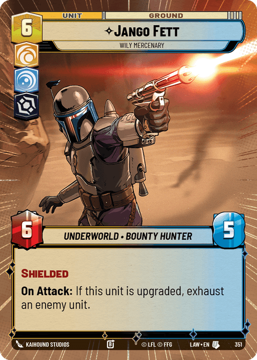 Jango Fett - Wily Mercenary (LAW) Uncommon Fantasy Flight Games Hyperspace Non-Foil