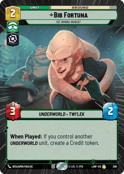 Bib Fortuna - Die Wanna Wanga? (LAW) Rare Fantasy Flight Games Hyperspace Non-Foil