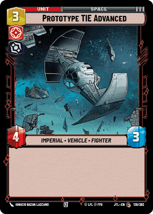 Prototype TIE Advanced (LAW) Common Fantasy Flight Games Standard Non-Foil