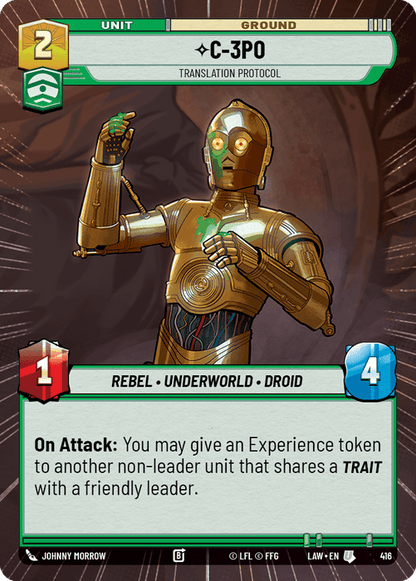 C-3PO - Translation Protocol (LAW) Uncommon Fantasy Flight Games Hyperspace Non-Foil
