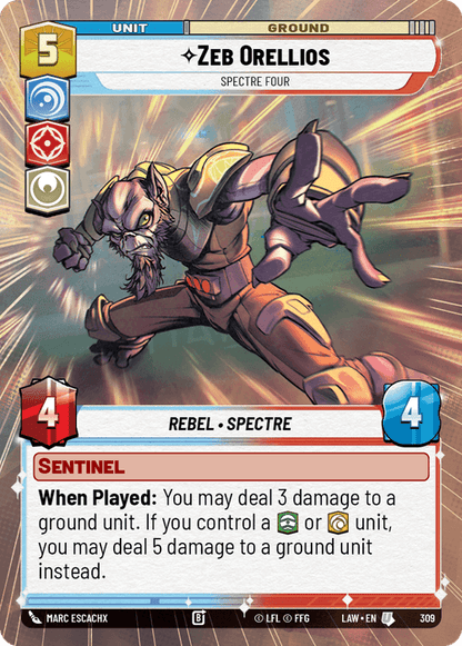 Zeb Orellios - Spectre Four (LAW) Uncommon Fantasy Flight Games Hyperspace Non-Foil