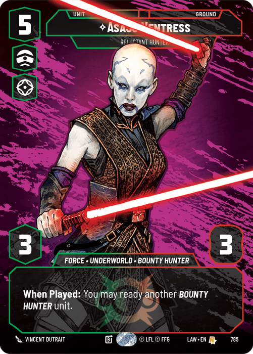 Asajj Ventress - Reluctant Hunter (LAW) Rare Fantasy Flight Games Prestige Non-Foil