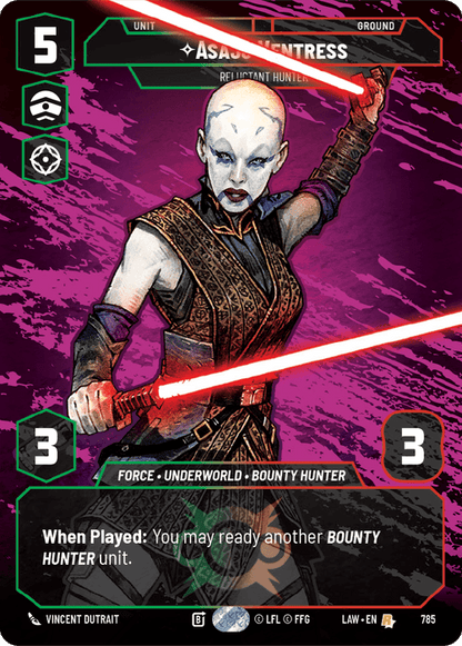 Asajj Ventress - Reluctant Hunter (LAW) Rare Fantasy Flight Games Prestige Non-Foil