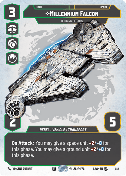 Millennium Falcon - Dodging Patrols (LAW) Uncommon Fantasy Flight Games Prestige Non-Foil