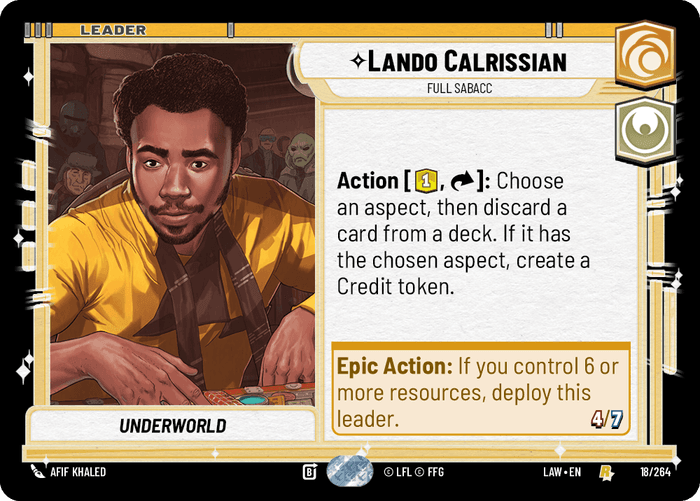 Lando Calrissian - Full Sabacc (LAW) Rare Fantasy Flight Games Standard Non-Foil