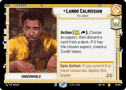 Lando Calrissian - Full Sabacc (LAW) Rare Fantasy Flight Games Standard Non-Foil