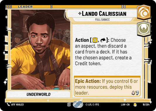 Lando Calrissian - Full Sabacc (LAW) Rare Fantasy Flight Games Standard Non-Foil