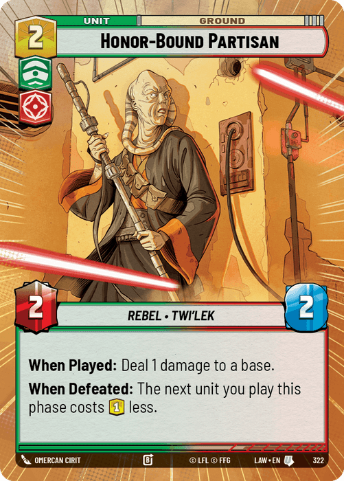 Honor-Bound Partisan (LAW) Uncommon Fantasy Flight Games Hyperspace Non-Foil