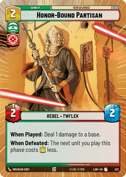 Honor-Bound Partisan (LAW) Uncommon Fantasy Flight Games Hyperspace Non-Foil