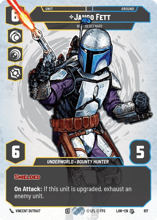 Jango Fett - Wily Mercenary (LAW) Uncommon Fantasy Flight Games Prestige Non-Foil