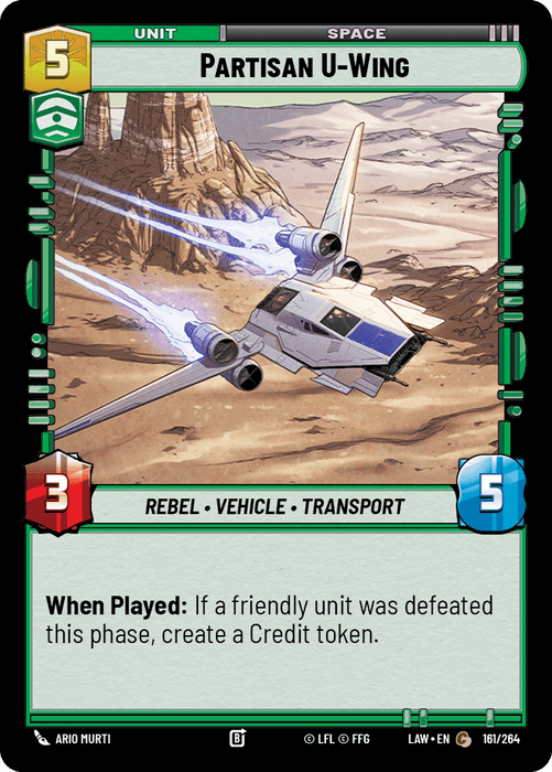 Partisan U-Wing (LAW) Common Fantasy Flight Games Standard Non-Foil