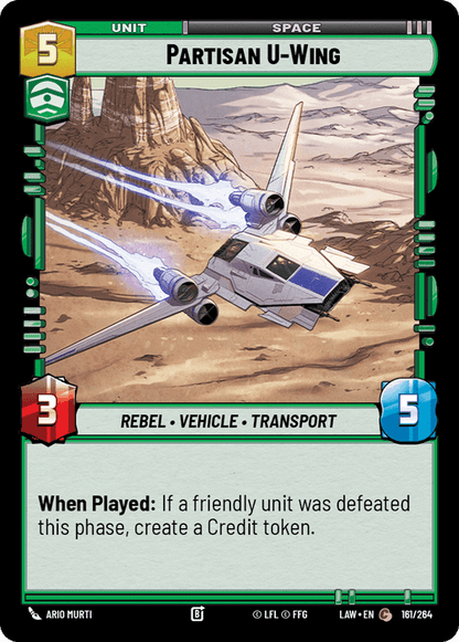 Partisan U-Wing (LAW) Common Fantasy Flight Games Standard Non-Foil
