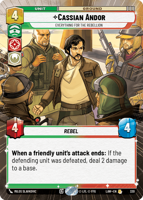 Cassian Andor - Everything For the Rebellion (LAW) Rare Fantasy Flight Games Hyperspace Non-Foil