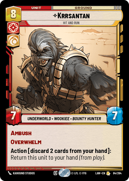 Krrsantan - Hit and Run (LAW) Rare Fantasy Flight Games Standard Non-Foil