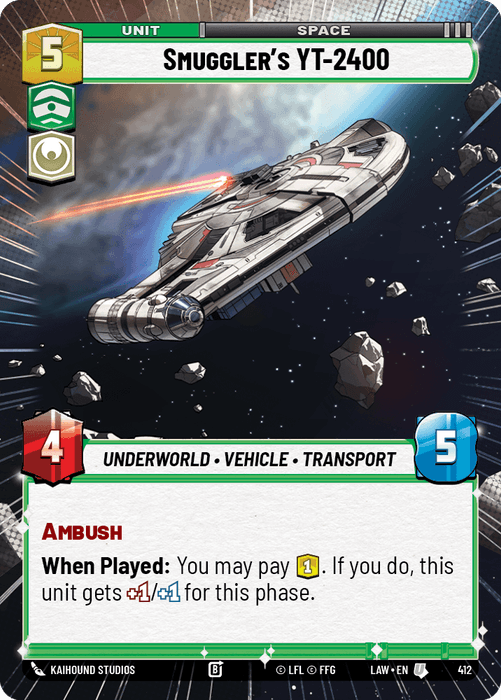 Smuggler's YT-2400 (LAW) Uncommon Fantasy Flight Games Hyperspace Non-Foil