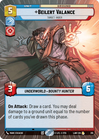 Beilert Valance - Target: Vader (LAW) Rare Fantasy Flight Games Hyperspace Non-Foil