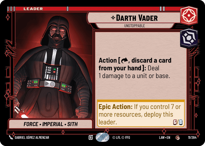 Darth Vader - Unstoppable (LAW) Common Fantasy Flight Games Standard Non-Foil
