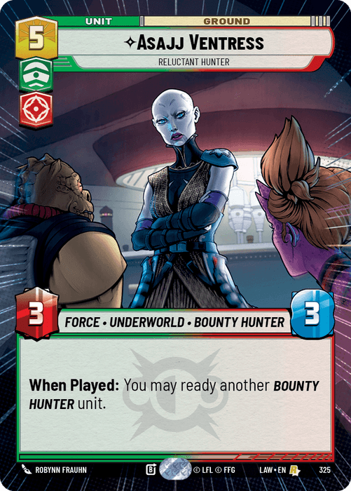 Asajj Ventress - Reluctant Hunter (LAW) Rare Fantasy Flight Games Hyperspace Non-Foil