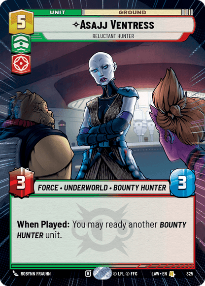 Asajj Ventress - Reluctant Hunter (LAW) Rare Fantasy Flight Games Hyperspace Non-Foil