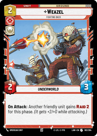 Weazel - Fighting Back (LAW) Uncommon Fantasy Flight Games Standard Non-Foil