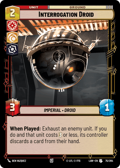 Interrogation Droid (LAW) Uncommon Fantasy Flight Games Standard Non-Foil