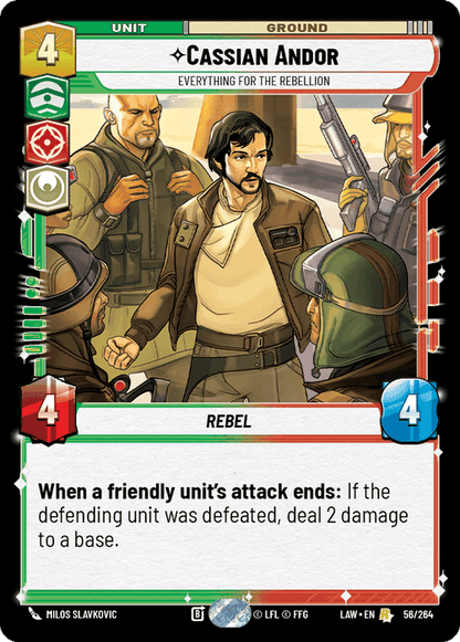 Cassian Andor - Everything For the Rebellion (LAW) Rare Fantasy Flight Games Standard Non-Foil