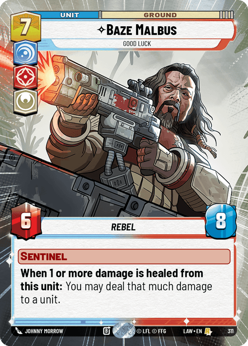 Baze Malbus - Good Luck (LAW) Rare Fantasy Flight Games Hyperspace Non-Foil