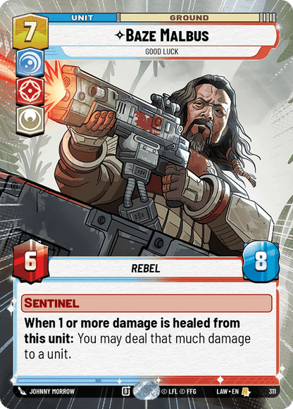 Baze Malbus - Good Luck (LAW) Rare Fantasy Flight Games Hyperspace Non-Foil