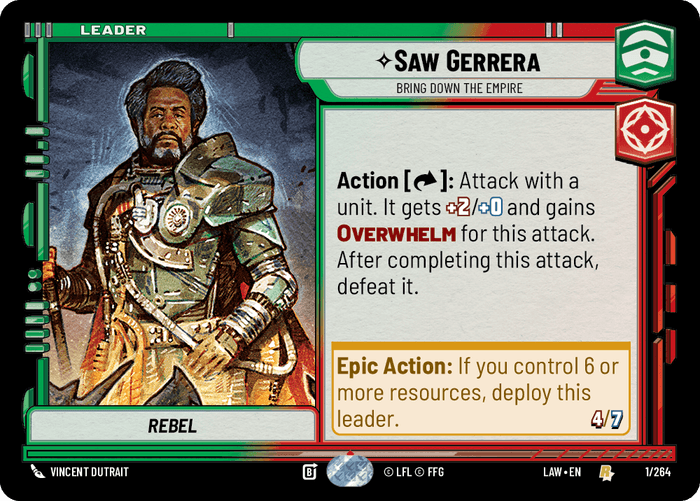 Saw Gerrera - Bring Down the Empire (LAW) Rare Fantasy Flight Games Standard Non-Foil