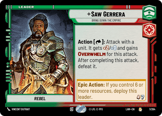 Saw Gerrera - Bring Down the Empire (LAW) Rare Fantasy Flight Games Standard Non-Foil