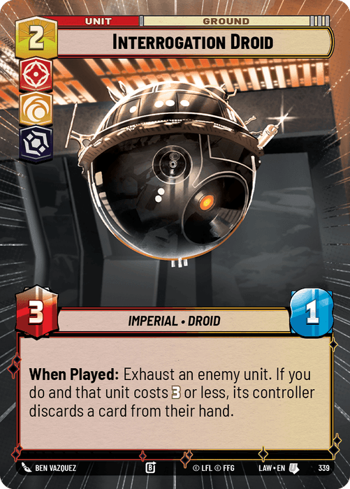 Interrogation Droid (LAW) Uncommon Fantasy Flight Games Hyperspace Non-Foil
