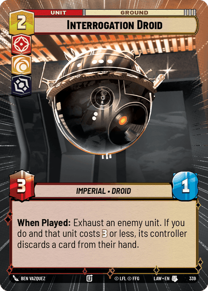 Interrogation Droid (LAW) Uncommon Fantasy Flight Games Hyperspace Non-Foil
