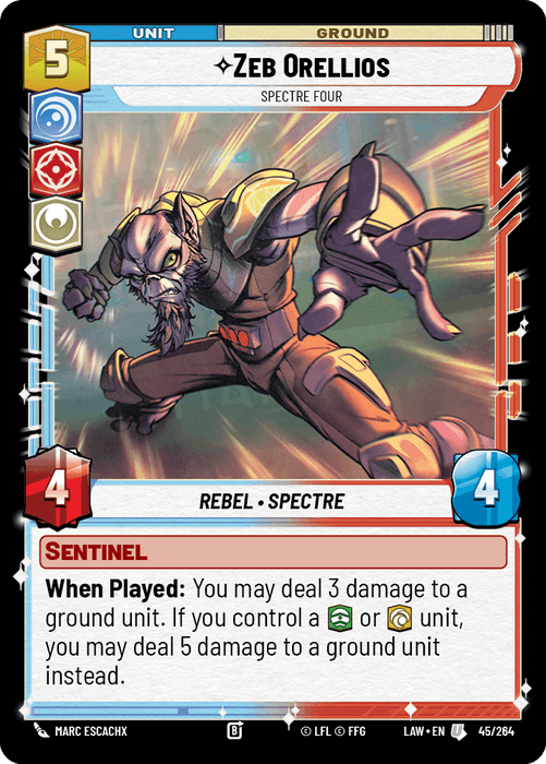 Zeb Orellios - Spectre Four (LAW) Uncommon Fantasy Flight Games Standard Non-Foil