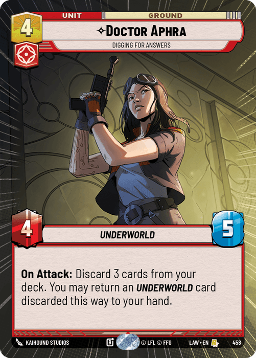 Doctor Aphra - Digging For Answers (LAW) Rare Fantasy Flight Games Hyperspace Non-Foil