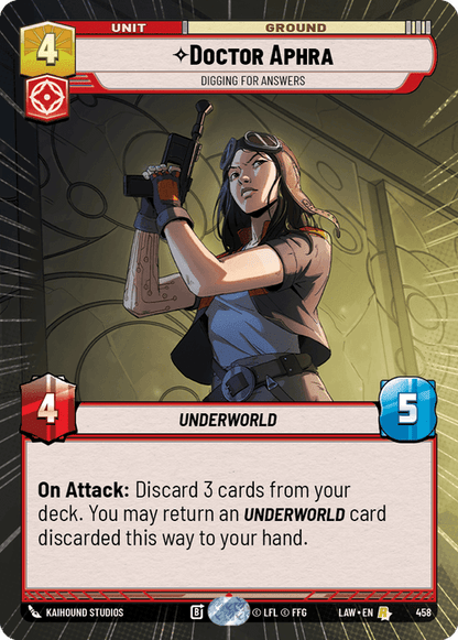 Doctor Aphra - Digging For Answers (LAW) Rare Fantasy Flight Games Hyperspace Non-Foil