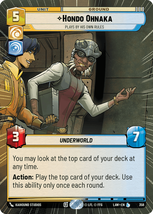 Hondo Ohnaka - Plays By His Own Rules (LAW) Legendary Fantasy Flight Games Hyperspace Non-Foil